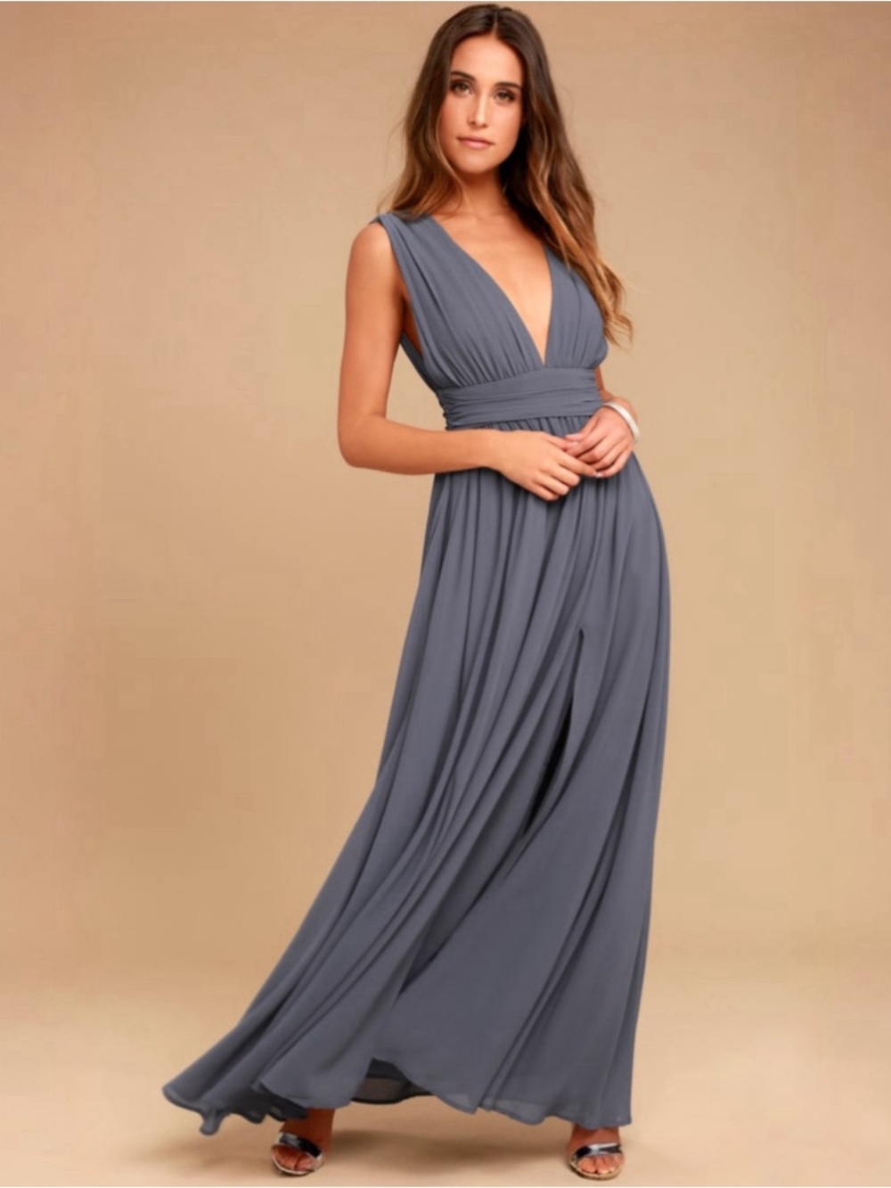 Lulus Heavenly Hues Denim Blue Maxi Dress